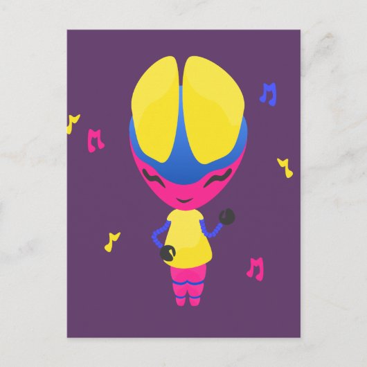 Groovy CMYK Robot Postkarte (Vorderseite)