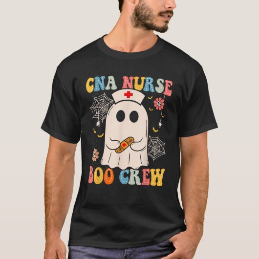 Groovy CNA Nurse Boo Crew Nurse Funny Ghost Hallow T-Shirt (Vorderseite)