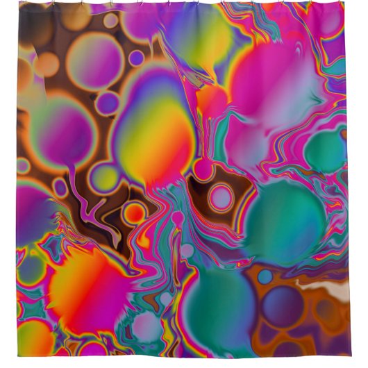 Groovy Color Burst Duschvorhang (Vorderseite)