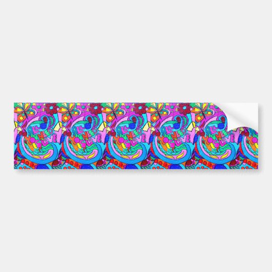 Groovy Colored Hippie Stil Bumper Sticker Autoaufkleber (Vorne)