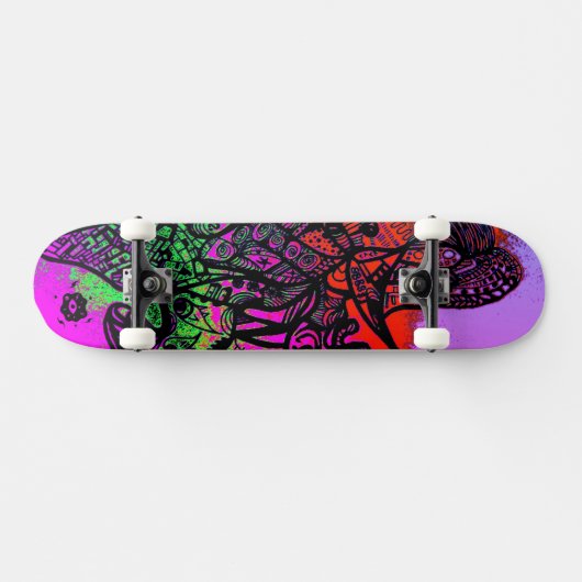 Groovy Colorful Abstrakt Skateboard (Horizontal)