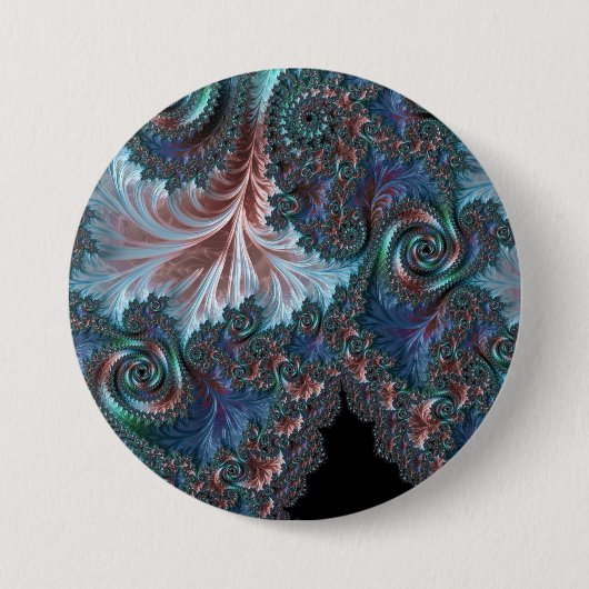 Groovy Colorful Boho Hippie Mandelbrot Fraktal Art Button (Vorderseite)