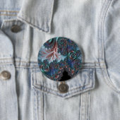 Groovy Colorful Boho Hippie Mandelbrot Fraktal Art Button (Beispiel)