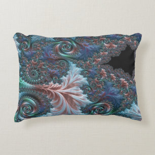 Groovy Colorful Boho Hippie Mandelbrot Fraktal Art Dekokissen
