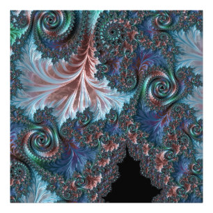 Groovy Colorful Boho Hippie Mandelbrot Fraktal Art Fotodruck