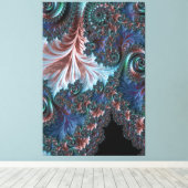 Groovy Colorful Boho Hippie Mandelbrot Fraktal Art Leinwanddruck (Insitu (Holzboden))