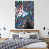 Groovy Colorful Boho Hippie Mandelbrot Fraktal Art Leinwanddruck (Insitu (Schlafzimmer))