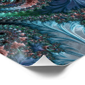 Groovy Colorful Boho Hippie Mandelbrot Fraktal Art Poster (Ecke)