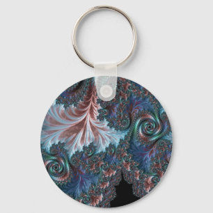 Groovy Colorful Boho Hippie Mandelbrot Fraktal Art Schlüsselanhänger
