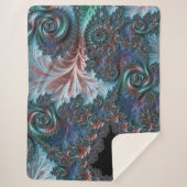 Groovy Colorful Boho Hippie Mandelbrot Fraktal Art Sherpadecke (Vorderseite)