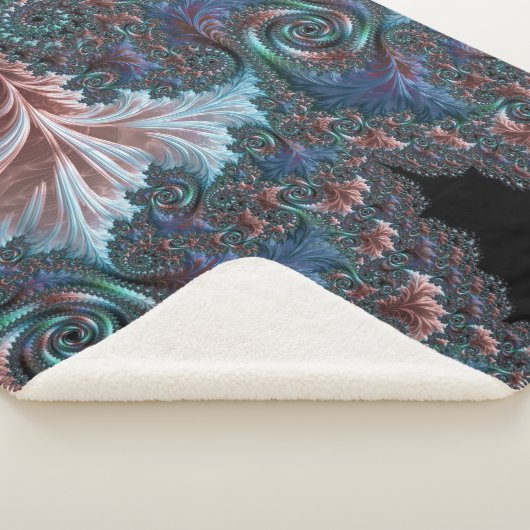 Groovy Colorful Boho Hippie Mandelbrot Fraktal Art Sherpadecke (3/4)