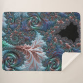 Groovy Colorful Boho Hippie Mandelbrot Fraktal Art Sherpadecke (Vorderseite (Horizontal))