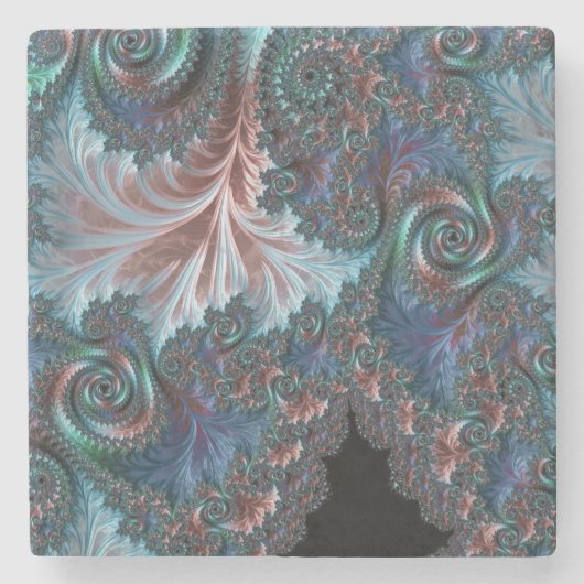 Groovy Colorful Boho Hippie Mandelbrot Fraktal Art Steinuntersetzer (Vorderseite)