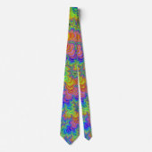 Groovy Colorful Boho Hippie Trippy Rainbow Fraktal Krawatte (Vorderseite)