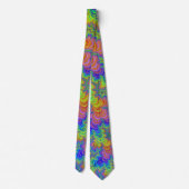 Groovy Colorful Boho Hippie Trippy Rainbow Fraktal Krawatte (Rückseite)