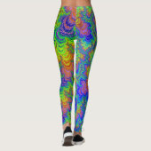 Groovy Colorful Boho Hippie Trippy Rainbow Fraktal Leggings (Rückseite)