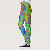 Groovy Colorful Boho Hippie Trippy Rainbow Fraktal Leggings (Links)