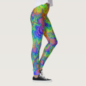 Groovy Colorful Boho Hippie Trippy Rainbow Fraktal Leggings (Rechts)