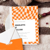 Groovy Colorful Checkered Unique Retro Hochzeit Einladung