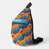 Groovy Colorful Clouds Crossbody Bag (Rechte Ecke)