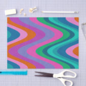 Groovy Colorful Curvy Lines Einzigartiges Retro Seidenpapier (Handwerk)