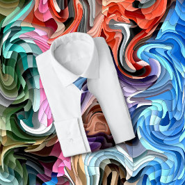 Groovy Colorful Fluid Patchwork Abstrakt Mosaik Krawatte