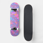 Groovy Colorful Fluorescent Trippy Spiral Fraktal Skateboard (Vorderseite)
