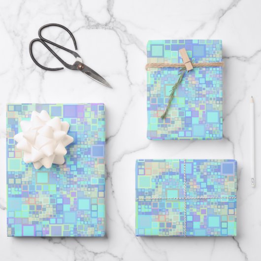 Groovy Colorful Funky Squares Geschenkpapier Set (Vorderseite)