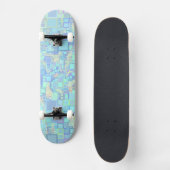 Groovy Colorful Funky Squares Skateboard (Vorderseite)