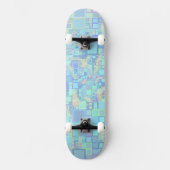 Groovy Colorful Funky Squares Skateboard (Vorderseite)