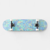 Groovy Colorful Funky Squares Skateboard (Horizontal)