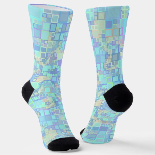Groovy Colorful Funky Squares Telefonring Socken (Gewinkelt)