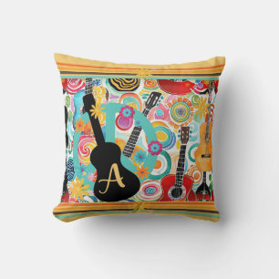 Groovy Colorful Guitars Kissen