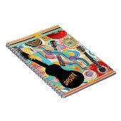 Groovy Colorful Guitars Spiral Foto Notebook Notizblock (Rechte Seite)