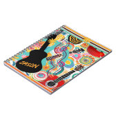 Groovy Colorful Guitars Spiral Foto Notebook Notizblock (Linke Seite)