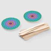 Groovy Colorful Jewel Tone Boho Fraktal Mandala Fächer (Non-assembled)