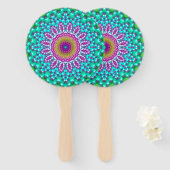 Groovy Colorful Jewel Tone Boho Fraktal Mandala Fächer (Vorne und Hinten)