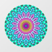 Groovy Colorful Jewel Tone Boho Fraktal Mandala Fensteraufkleber (Blatt)