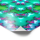 Groovy Colorful Jewel Tone Boho Fraktal Mandala Fotodruck (Ecke)