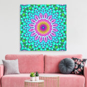 Groovy Colorful Jewel Tone Boho Fraktal Mandala Leinwanddruck (Insitu (Wohnzimmer))