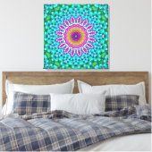 Groovy Colorful Jewel Tone Boho Fraktal Mandala Leinwanddruck (Insitu (Schlafzimmer))
