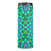 Groovy Colorful Jewel Tone Boho Fraktal Mandala Thermosbecher (Rückseite)