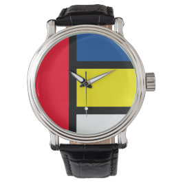 Groovy Colorful Modern Mondrian Style Abstrakt Art Armbanduhr