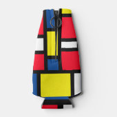 Groovy Colorful Modern Mondrian Style Abstrakt Art Flaschenkühler (Rückseite)