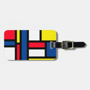 Groovy Colorful Modern Mondrian Style Abstrakt Art Gepäckanhänger