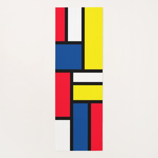 Groovy Colorful Modern Mondrian Style Abstrakt Art Yogamatte (Rückseite)