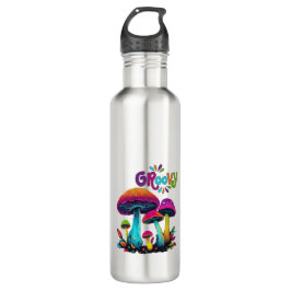 Groovy Colorful Psychedelic Mushrooms Edelstahlflasche
