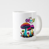 Groovy Colorful Psychedelic Mushrooms Jumbo-Tasse (Vorderseite Rechts)