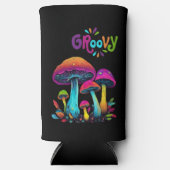 Groovy Colorful Psychedelic Mushrooms Selters Dosenkühler (Vorderseite)