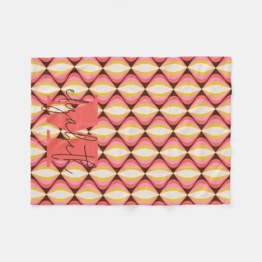 Groovy Colorful Retro Fleecedecke (Vorderseite (Horizontal))